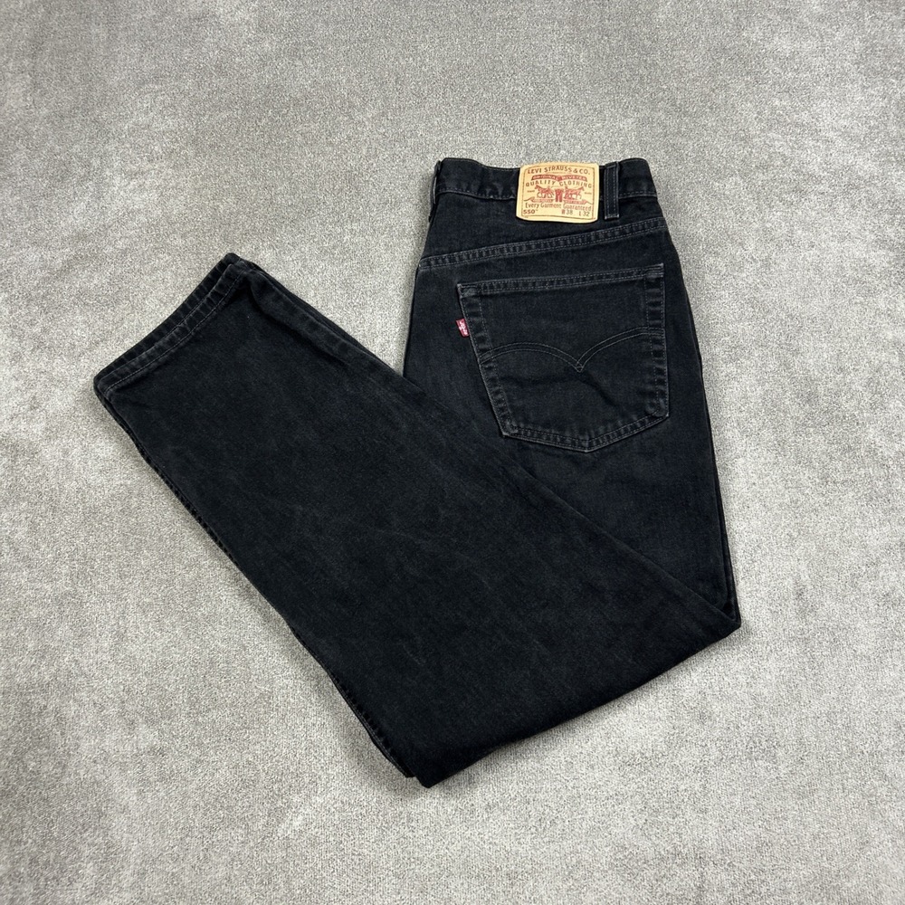 Vintage Levis Jeans Mens 38x32 (Fits 36x32) Black 550 Relaxed Fit USA Made 2000